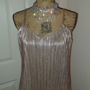 Gold lame dress